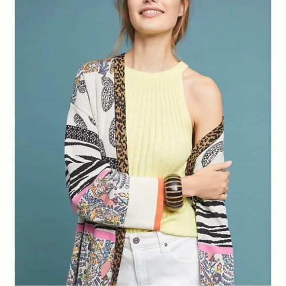 Anthropologie Canary Yellow Zadkine Ribbed Knit Sweater Tank Size XS Linen Blend - Picture 2 of 16